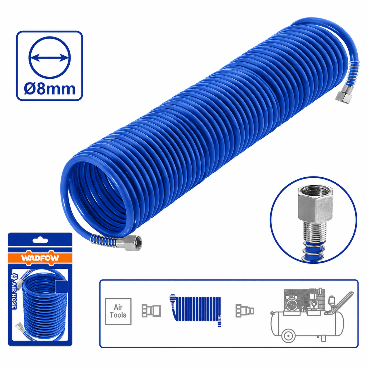 Tuyau Pneumatique 15 m pour Compresseur d’Air