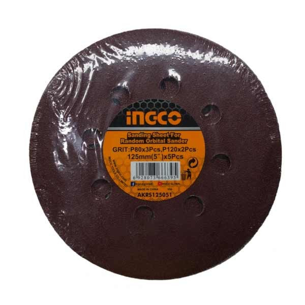 Jeu feuilles abrasives ponceuse orbitale 5pcs 125mm - image 5