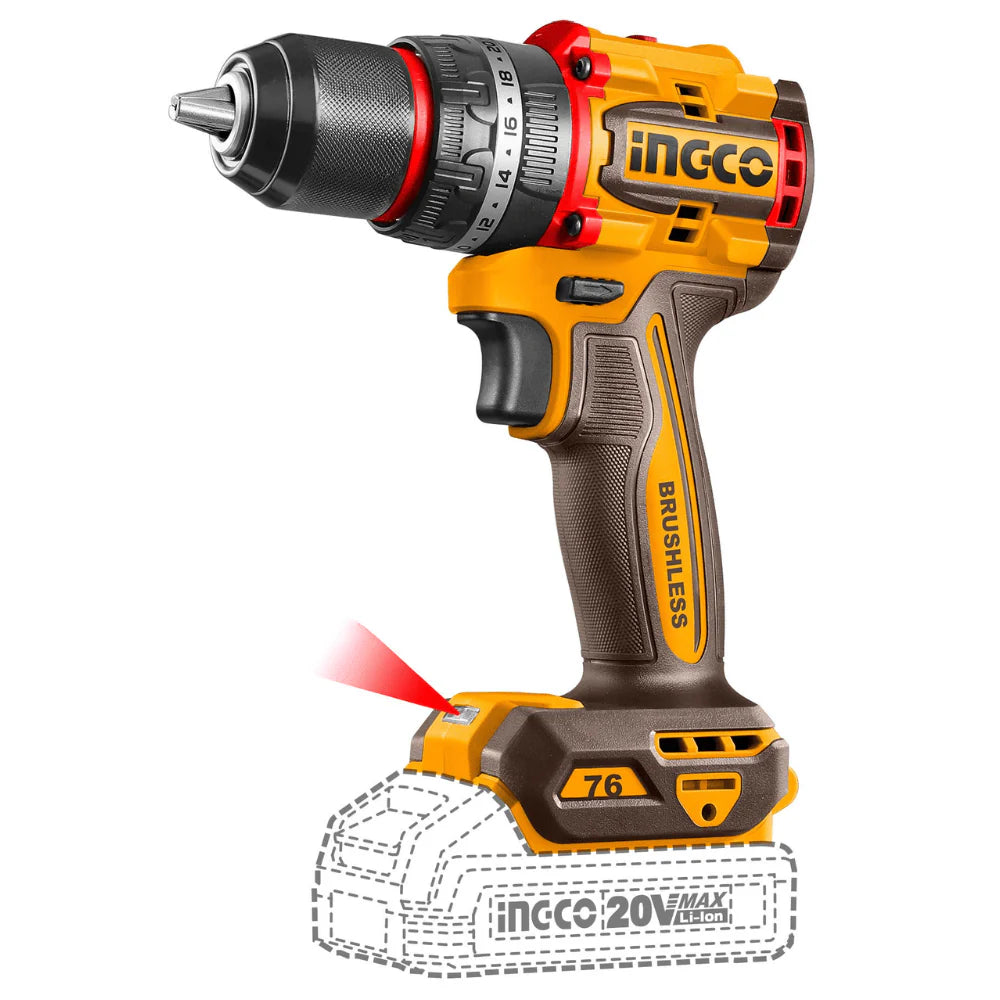 Perceuse à impact sans fil Brushless 20V – 76Nm