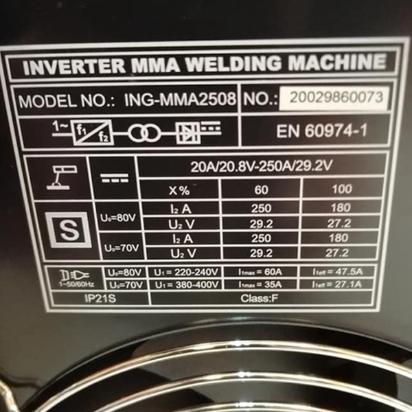 Poste à souder inverter mma - 250a - 70v - image 6