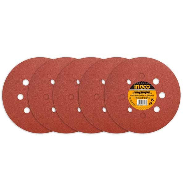 Jeu feuilles abrasives ponceuse orbitale 5pcs 125mm - image 4