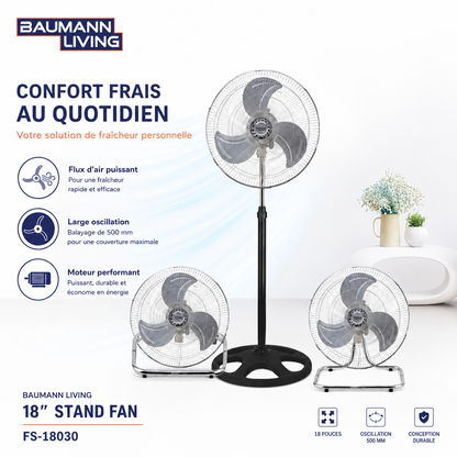VENTILATEUR SUR PIED 18''