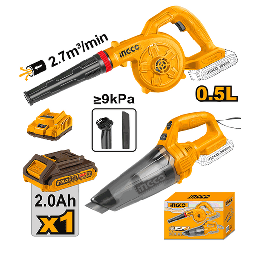 Pack De 2 Machines Aspirateur+Soufleur 20V Ingco