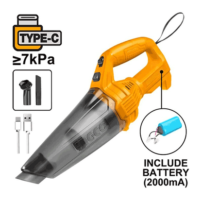 Aspirateur 12V 0.5L  Ingco USB type-C charger