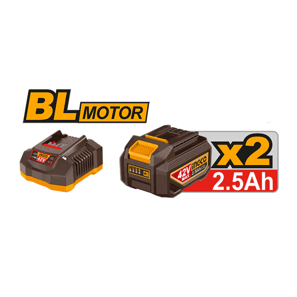Cloueur À Béton 42V 19 à 40mm Avec 2 Batt 2,5Ah Et 1 Chargeur - image 3
