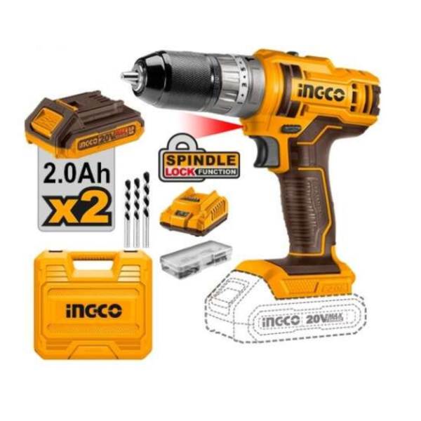 Malette Perceuse-Visseuse 20V 45Nm 2Batteries SI