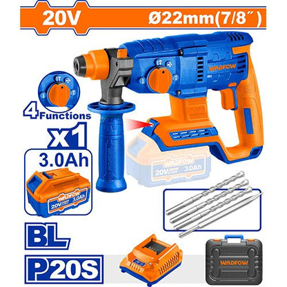 Marteau perforateur sans fil 20 V 52 Nm + 2 batteries et chargeur