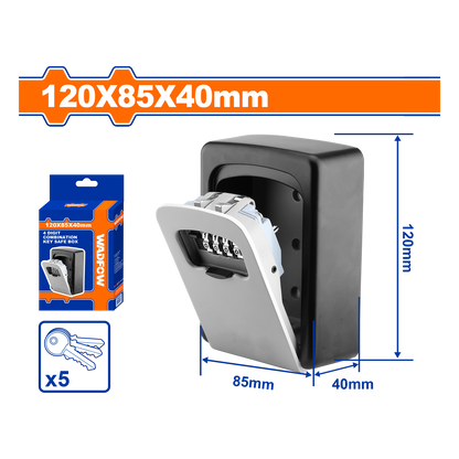 Boîte à clés sécurisée à combinaison 4 chiffres 120×85×40mm
