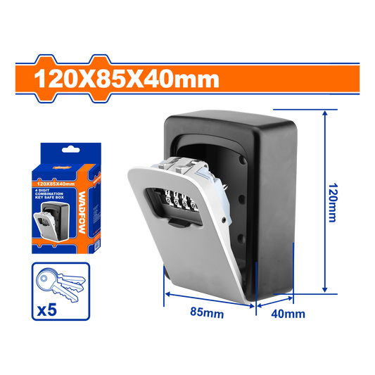 Boîte à clés sécurisée à combinaison 4 chiffres 120×85×40mm
