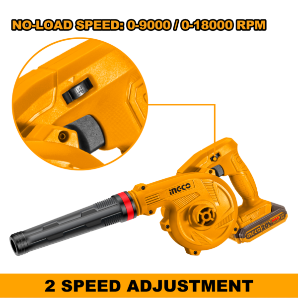 Souffleur sans fil 20V 18000 RPM 2,7m³/min