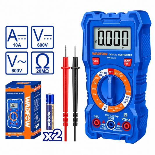 Multimètre Numérique WADFOW WDM2508 – 2000 Points, CAT III 600V