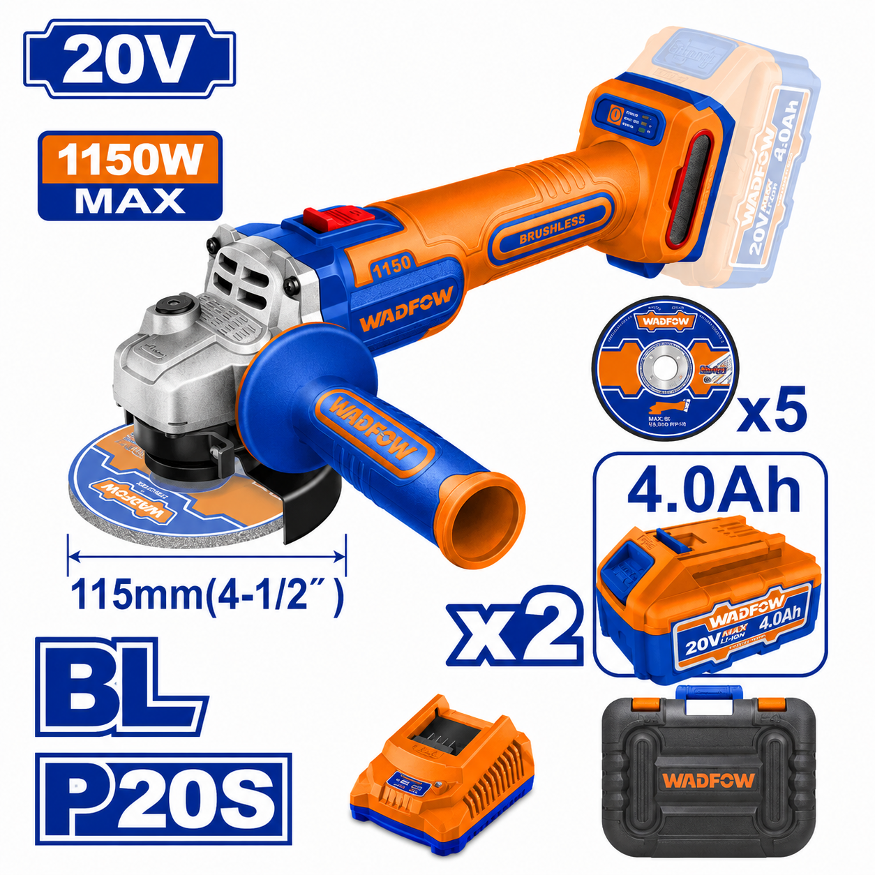 Meuleuse d’Angle Sans Fil 20V