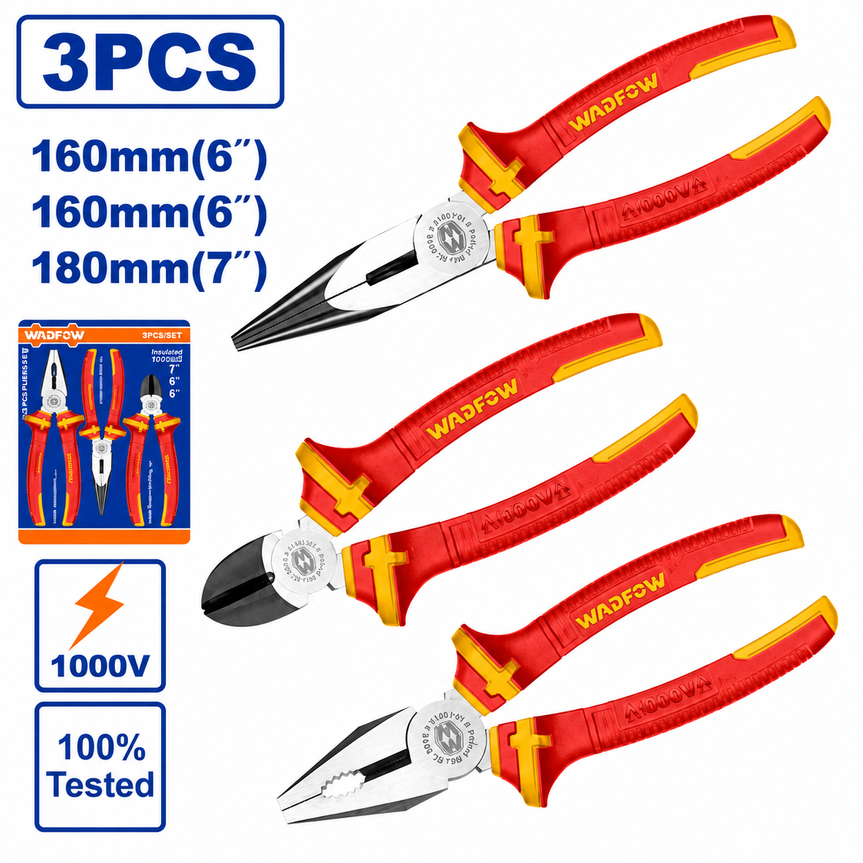 Ensemble de 3 pinces isolées
