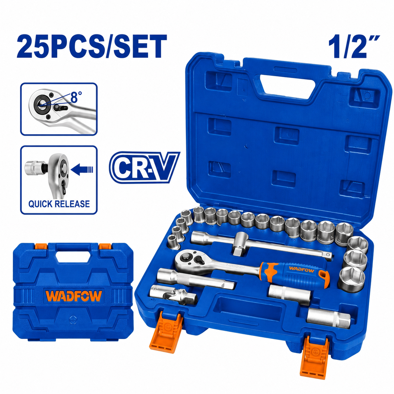 Coffret 25 pièces douilles 1/2"