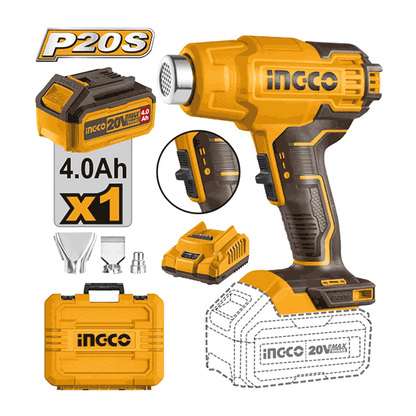 Décapeur thermique 20V+1Batt4Ah+3accessoires