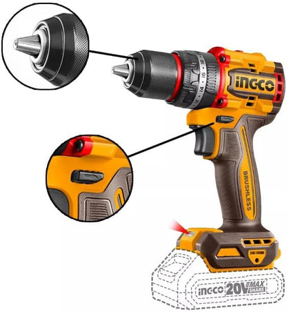 Perceuse-visseuse sans fil Brushless 20V – 55Nm