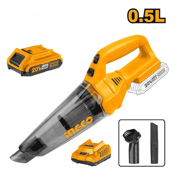Aspirateur 20V 0.5L + accessoires +Batt + Charg