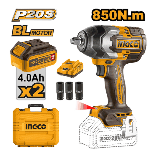 Boulonneuse à choc20V 850 Nm 2Batt 4A sans charbons