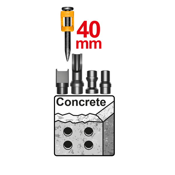 Cloueur À Béton 42V 19 à 40mm Avec 2 Batt 2,5Ah Et 1 Chargeur - image 4