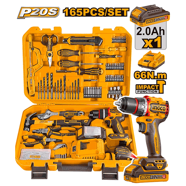 Coffret visseuse 20V + 164 outils/accessoires
