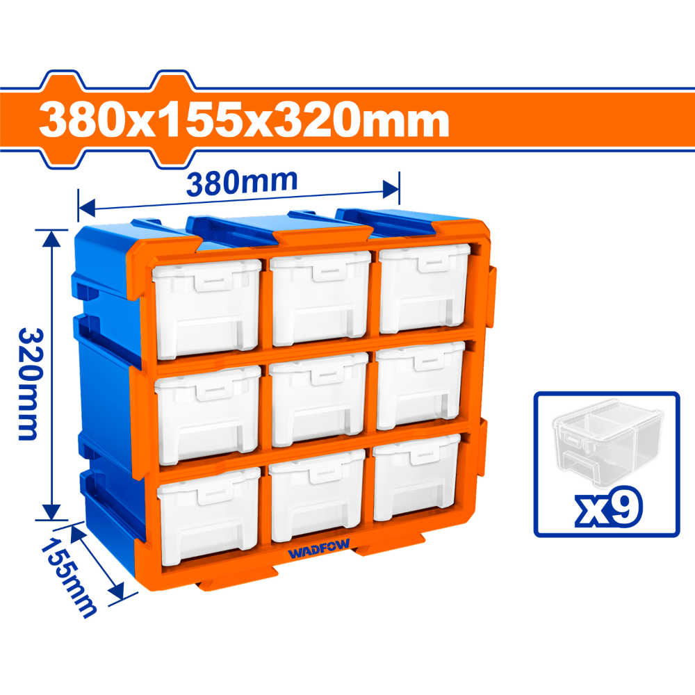 Tour de rangement modulaire 380×155×320mm