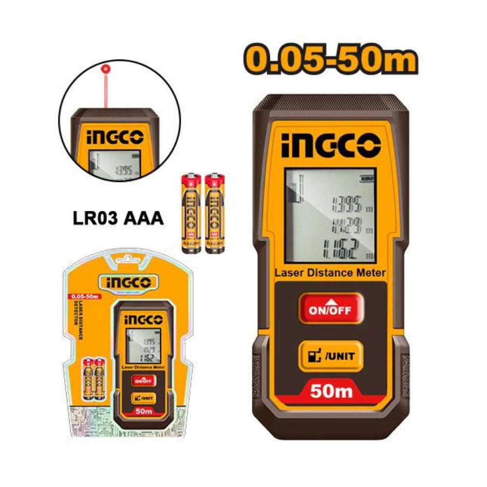 Télémètre laser numérique 50m – Ingco HLDD0508