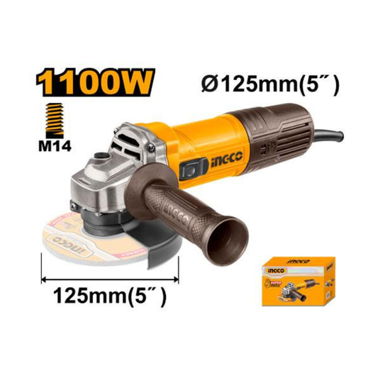 Ingco Meuleuse d’angle 1100W, 125 mm, 12000 rpm