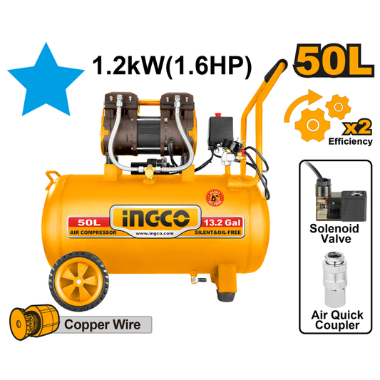 Compresseur d'air sans huile 50L – 1200W