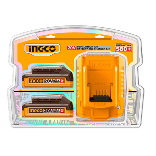 Pack 2 Batteries 20V 2Ah + 1 chargeur rapide SI - image 2