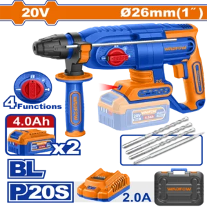 Marteau perforateur sans fil Wadfow 20V WLM1B262 – Perceuse SDS-Plus puissante et sans balais pour béton et maçonnerie