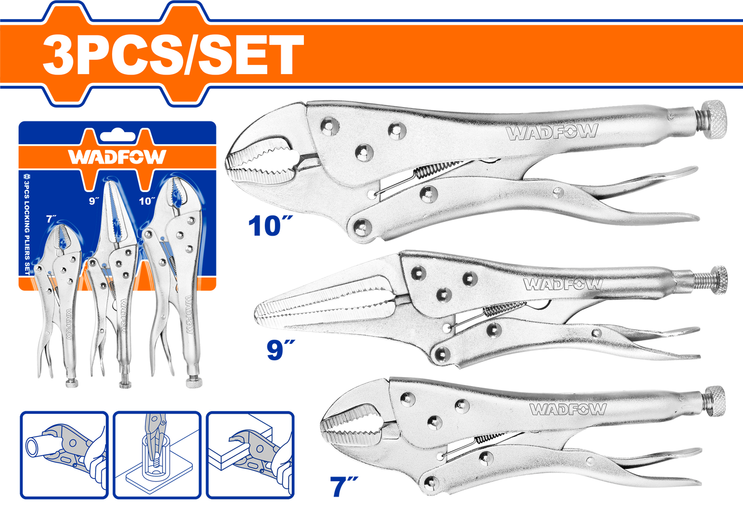Locking Pliers Set 3 Piece