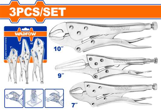 Locking Pliers Set 3 Piece