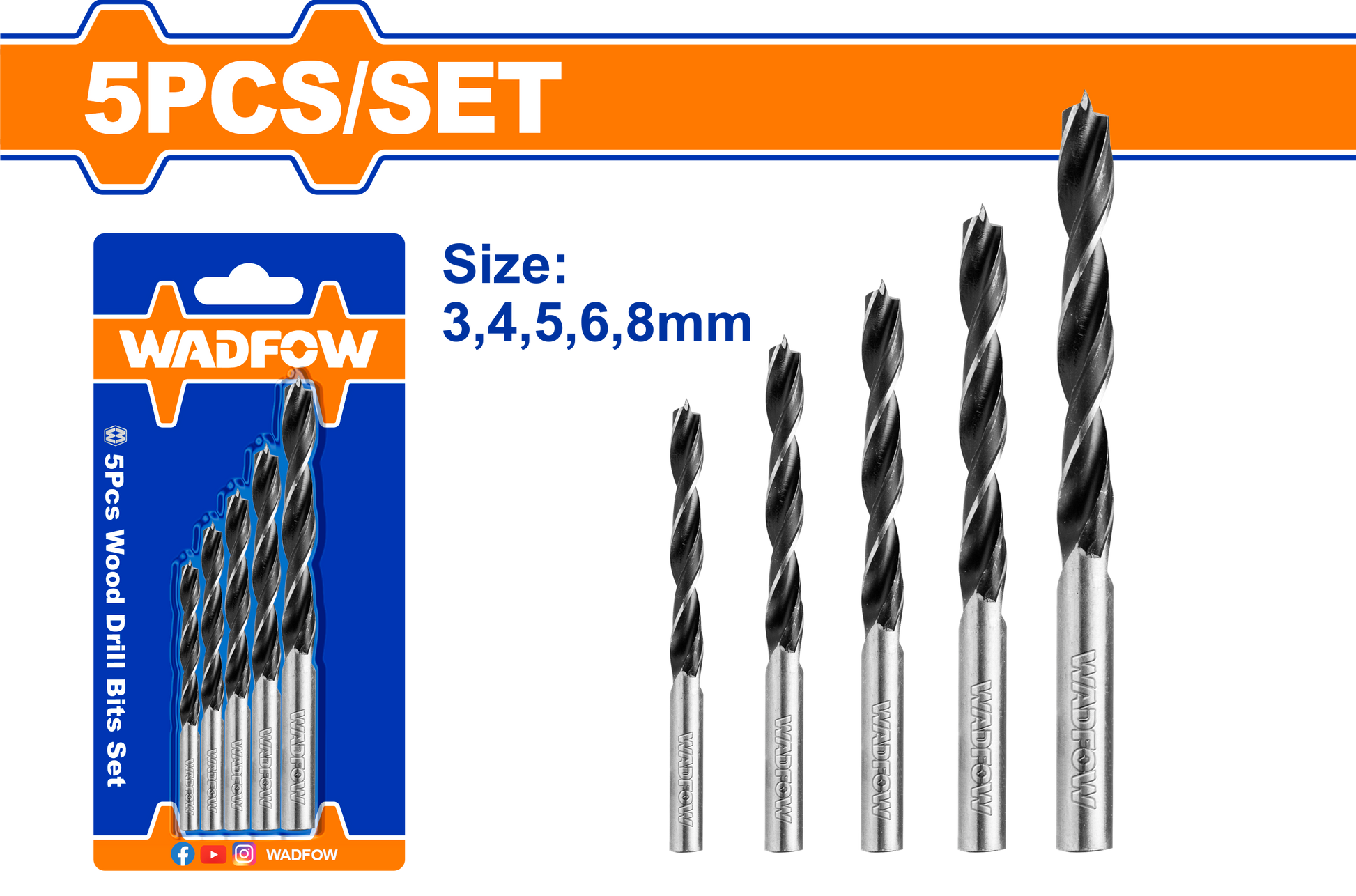 5pcs wood drill bits set - image 2