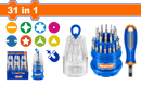 Wadfo 31-in-1 Chrome Vanadium Precision Screwdriver Bit Set with Handle