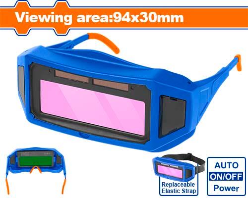Auto-darkening welding glasses