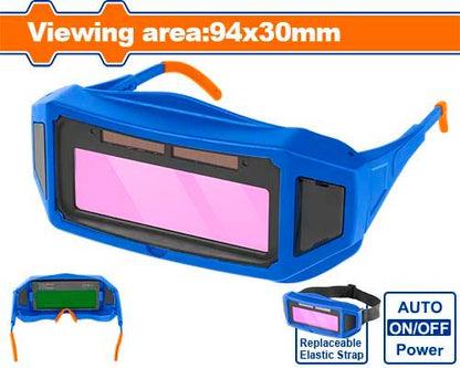 Auto-darkening welding glasses