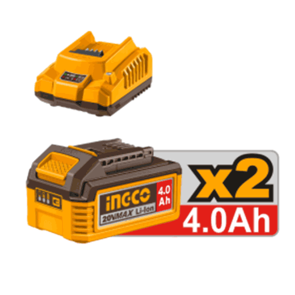 Marteau perforateur sans fil SDS Plus 20 V 22 mm avec 2 batteries 4,0 Ah et 1 chargeur pour bois, acier et béton - image 4