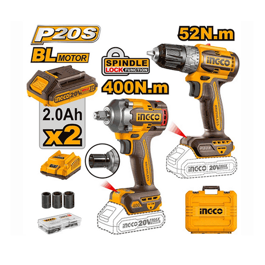Kit combo visseuse/Boulonneuse à choc 20V