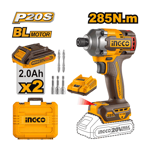 Visseuse à choc 20V 2batteries 285Nm