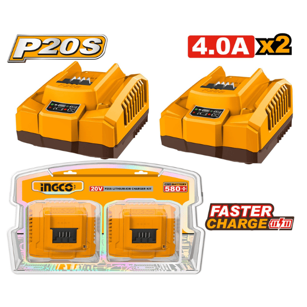 Pack De 2 Chargeur 4.0Ah Ingco