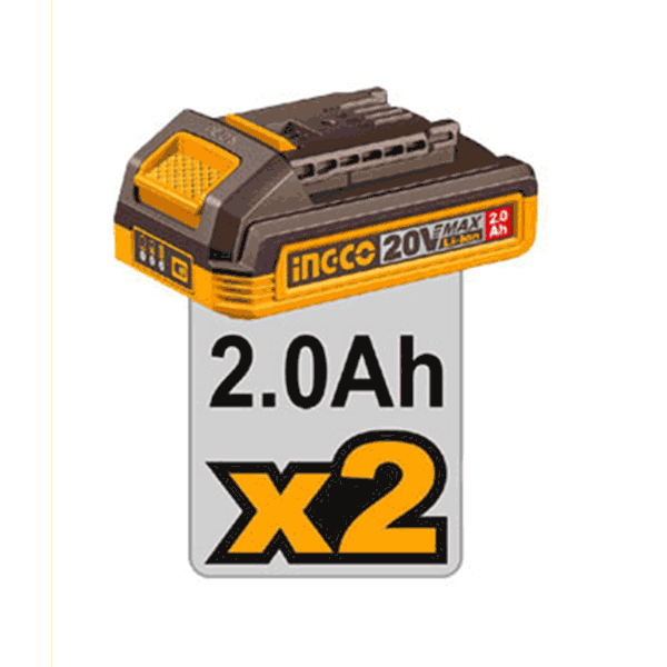 Perceuse Visseuse A Percussion Brushless 20V 76Nm 2Ah Ingco - image 2