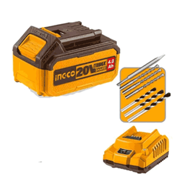 Pack De 3 Machines Ingco Marteau+Visseuse+Meuleuse 2Bat 4Ah - image 5