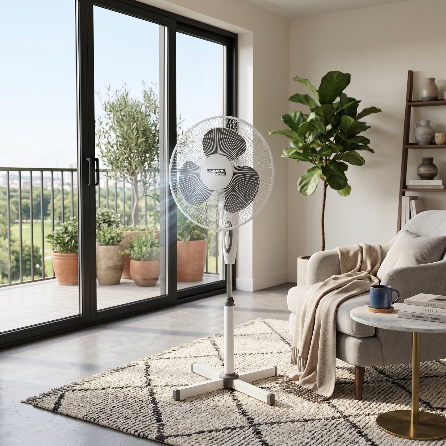 VENTILATEUR SUR PIED 16’’ Fraîcheur puissante, confort au quotidien