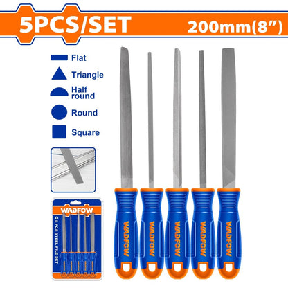 5PCS/Set 8inch/200mm Industrial T12-Steel Metal Files
