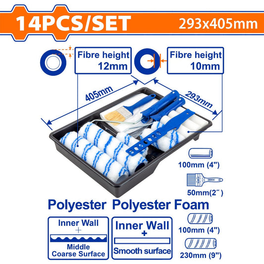 14-in-1 Cylinder Brush Set with 5.3mm Central Shank