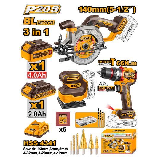 3‑in‑1 Woodworking Kit 20V 4Ah ✨