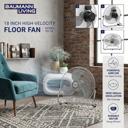Ventilateur de Sol 18’’ PD-18 – Puissance & Fraîcheur au Quotidien