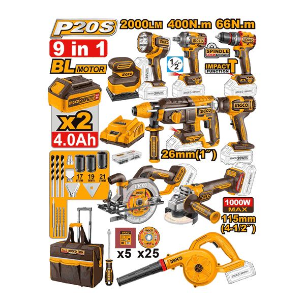 Pack De 9 Machines  Ingco