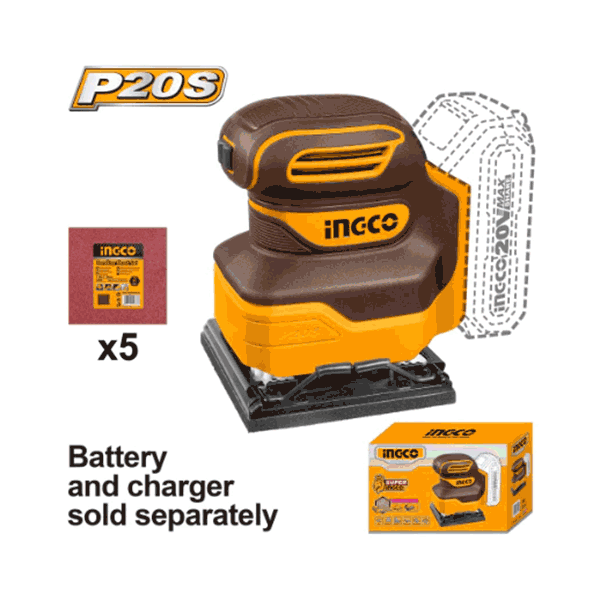 Ponceuse vibrante 20V sans batterie 110mm plateau carré