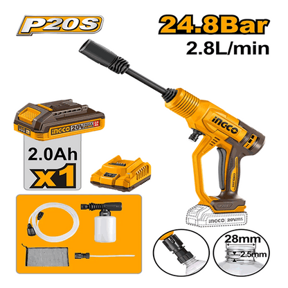 Nettoyeur 20V +1Bat +Chargeur 2Ah Ingco